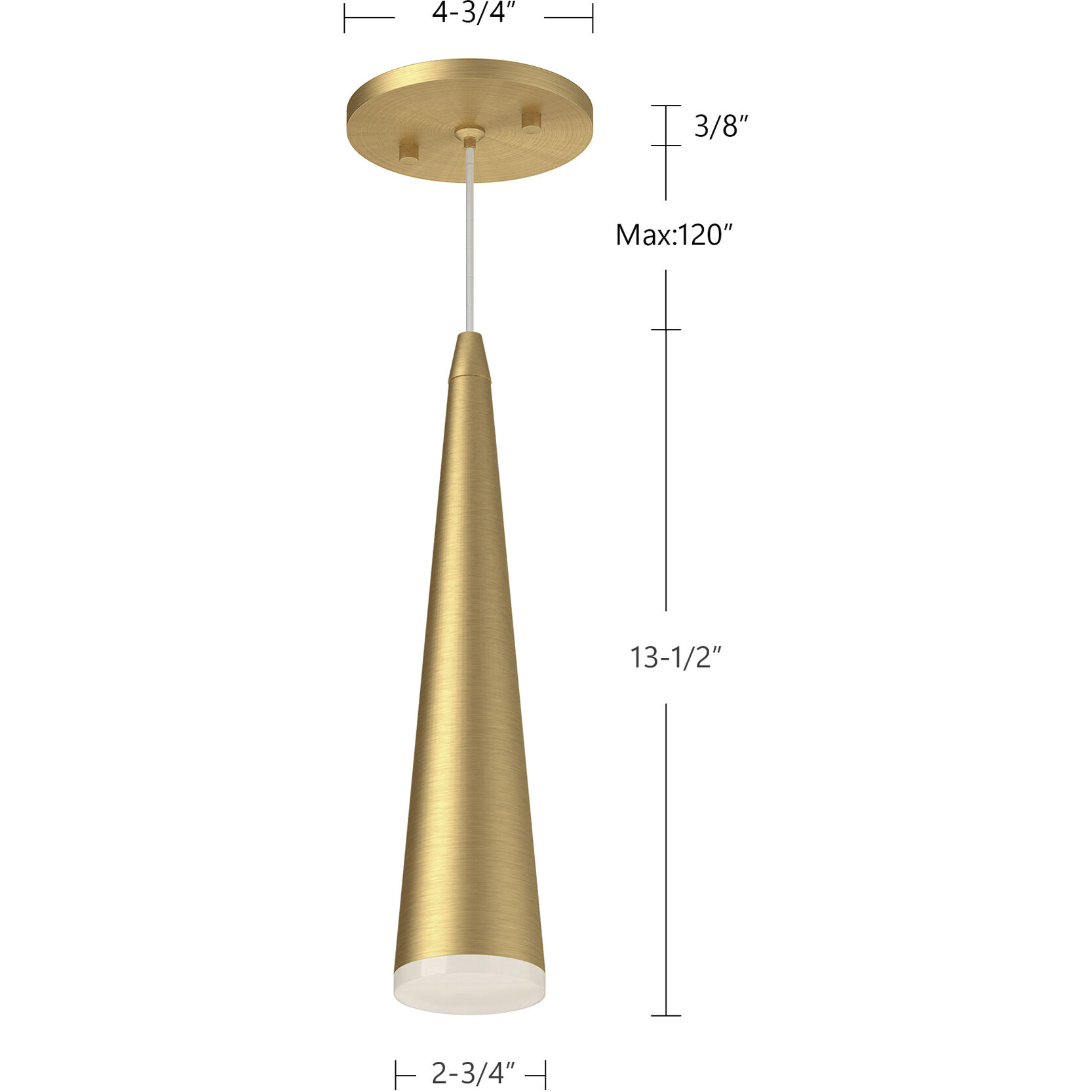 Mina Pendant Ceiling Light in Brushed Gold