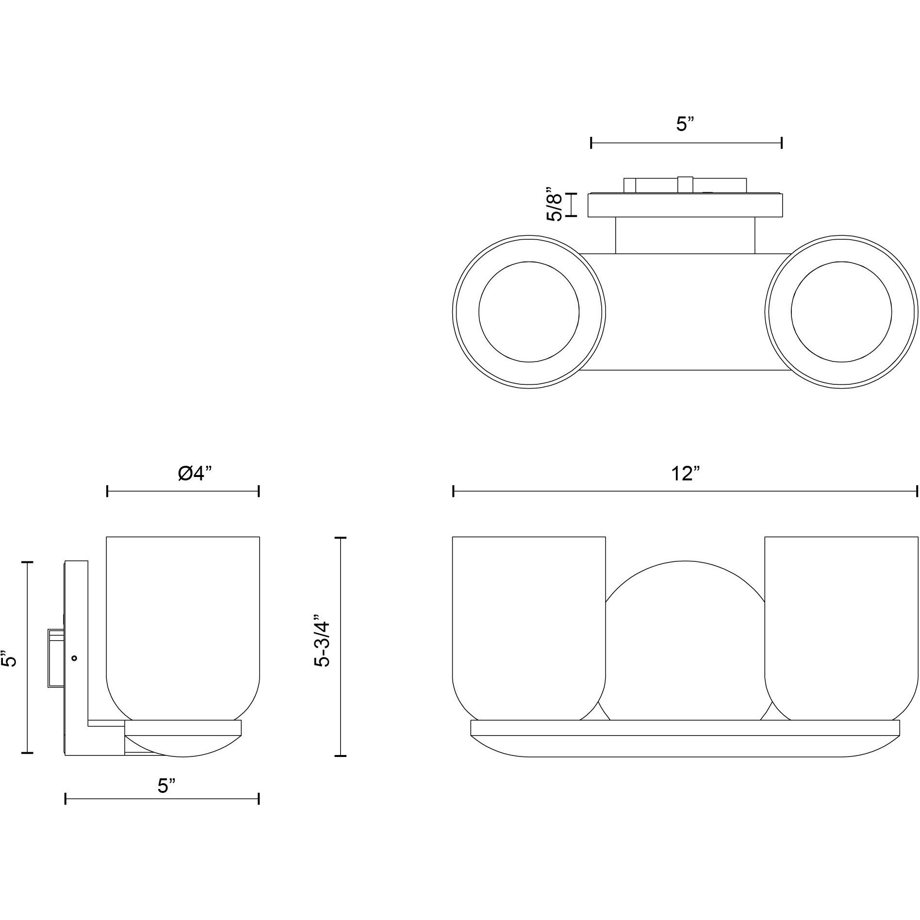 Cedar Vanity Light Wall Light in Brushed Gold