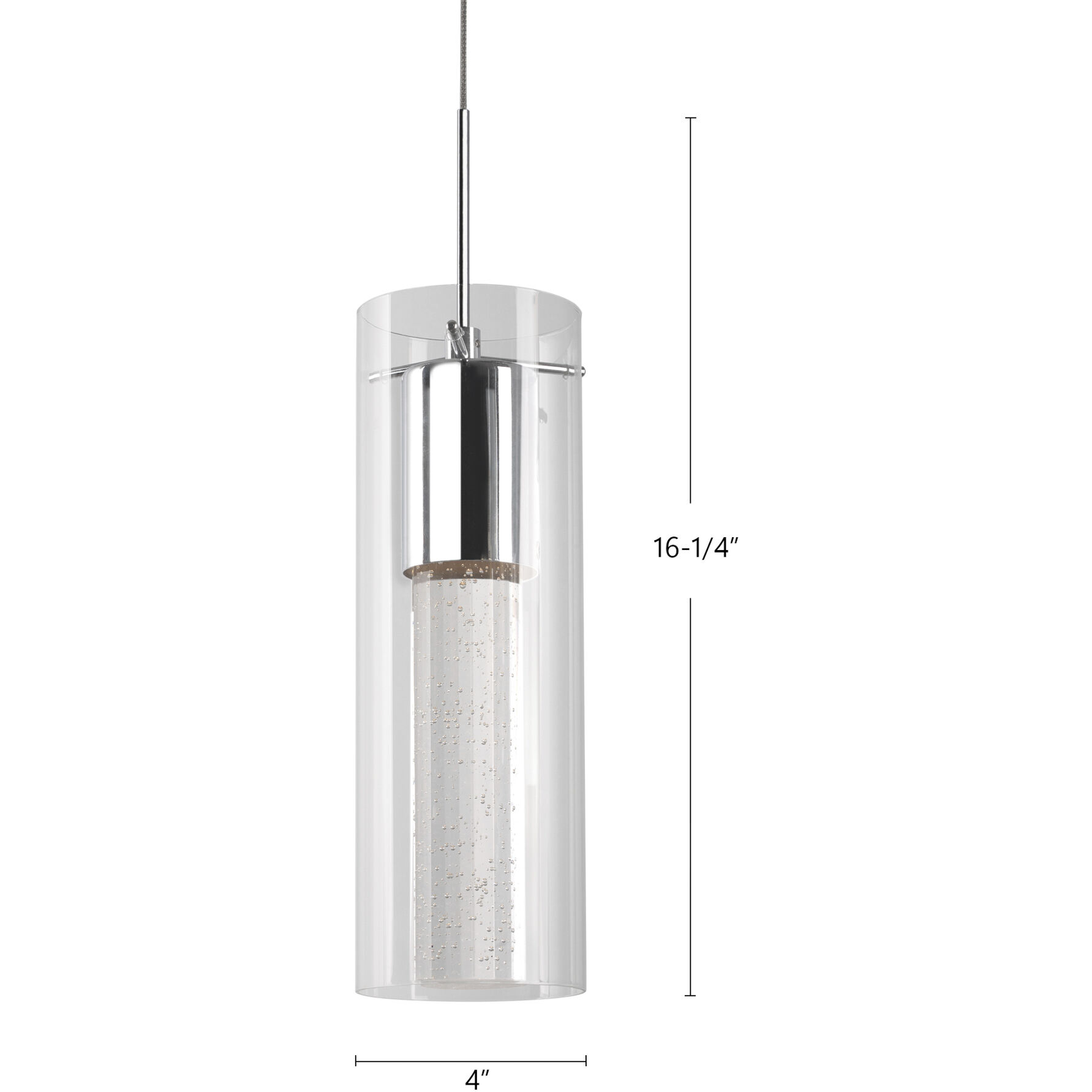 Champagne LED 4 inch Chrome Pendant Ceiling Light