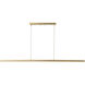 Vega Linear Pendant Ceiling Light in Brushed Gold
