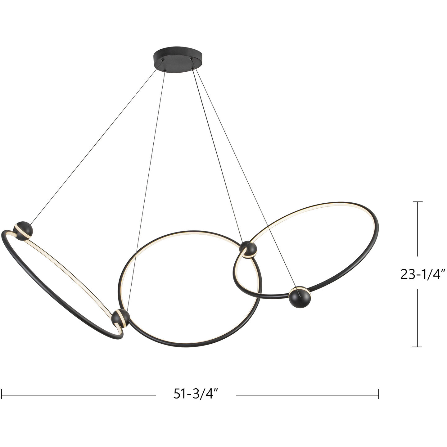 Isho LED 30.5 inch Black Chandelier Ceiling Light