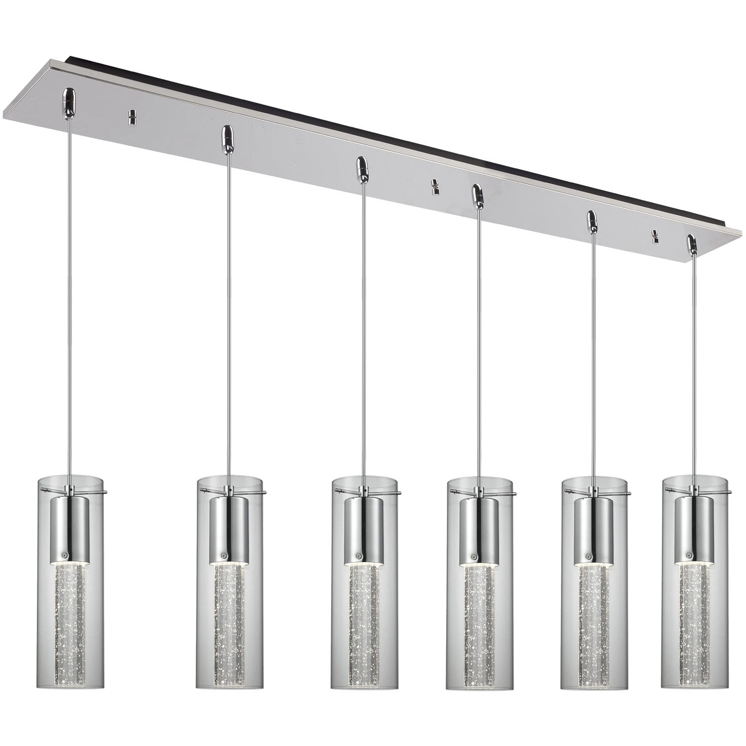 Champagne Multi Pendant Ceiling Light in Chrome