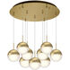 Pluto LED 18.13 inch Brushed Gold Multi Pendant Ceiling Light
