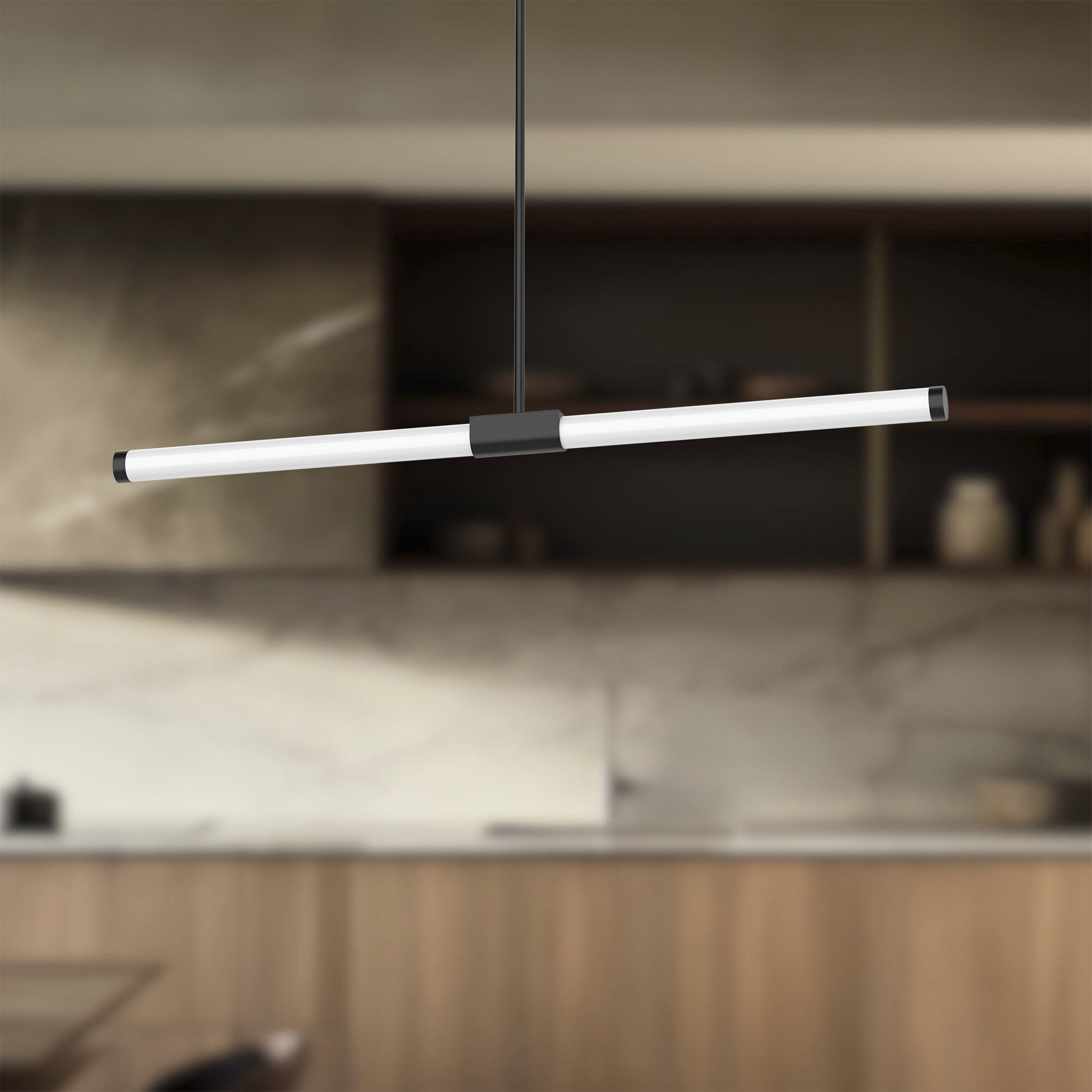 Akari 35.5 inch Black Linear Pendant Ceiling Light