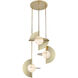 Scorpio LED 27.25 inch Metallic Brass/Opal Glass Chandelier Ceiling Light