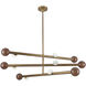 Reese 47.5 inch Vintage Brass Chandelier Ceiling Light in Amber Glass