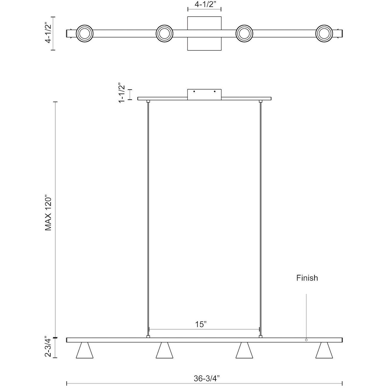 Dune LED 36.88 inch Brushed Nickel Linear Pendant Ceiling Light
