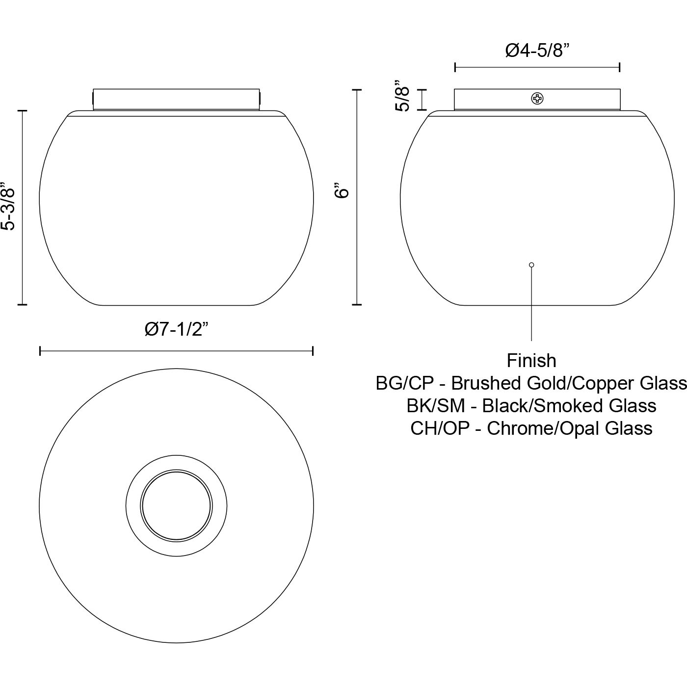 Samar 1 Light 7.5 inch Brushed Gold/Copper Flush Mount Ceiling Light in Transition Copper Glass
