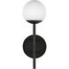 Claremont LED 13 inch Black Exterior Wall in Matte Opal Glass