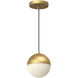 Monae LED 6 inch Brushed Gold Pendant Ceiling Light