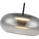 Trinity LED 14.25 inch Black/Smoked Pendant Ceiling Light in Smoked Glass