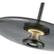 Kyoto LED 17.75 inch Black Pendant Ceiling Light in Smoked Glass