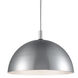 Archibald Pendant Ceiling Light in Brushed Nickel with Black Detail