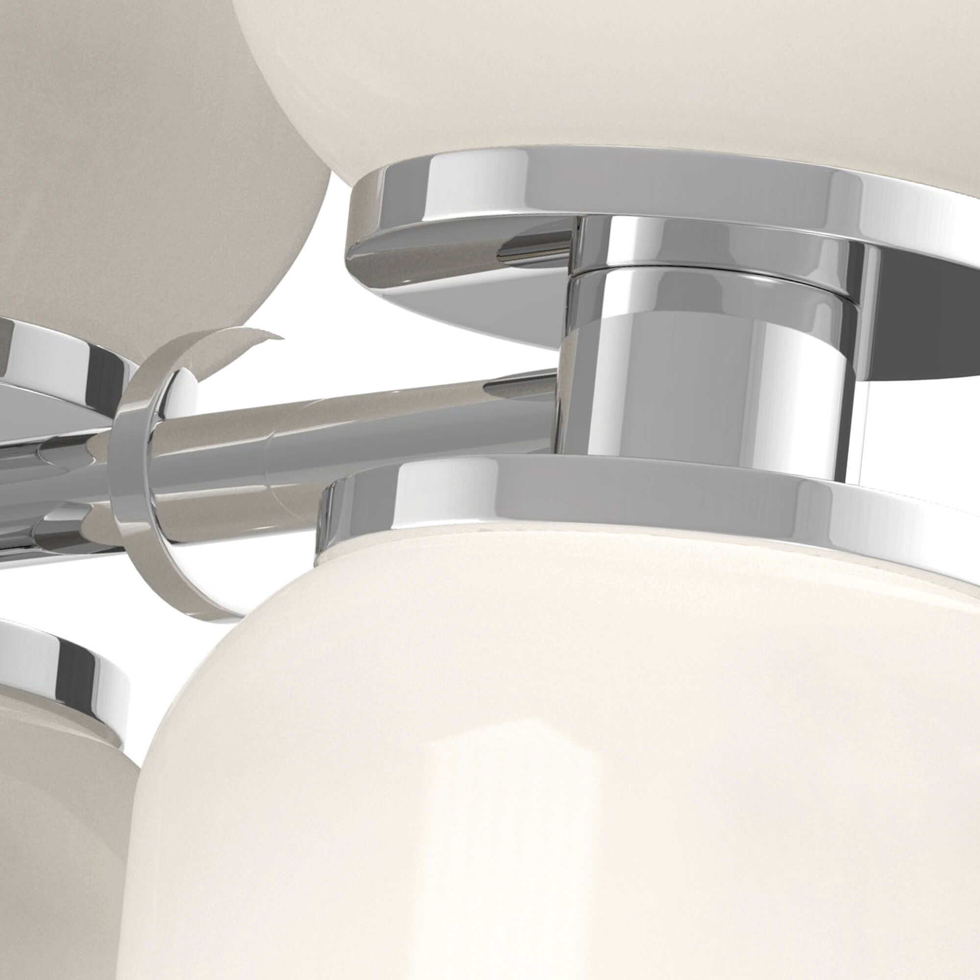 Nola Wall Sconce Wall Light in Chrome, Glossy Opal Glass Shade