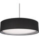 Dalton LED 20 inch Black Pendant Ceiling Light in Textured Linen Shade