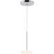 Stephord LED 4 inch Chrome Pendant Ceiling Light in Frosted Glass Shade