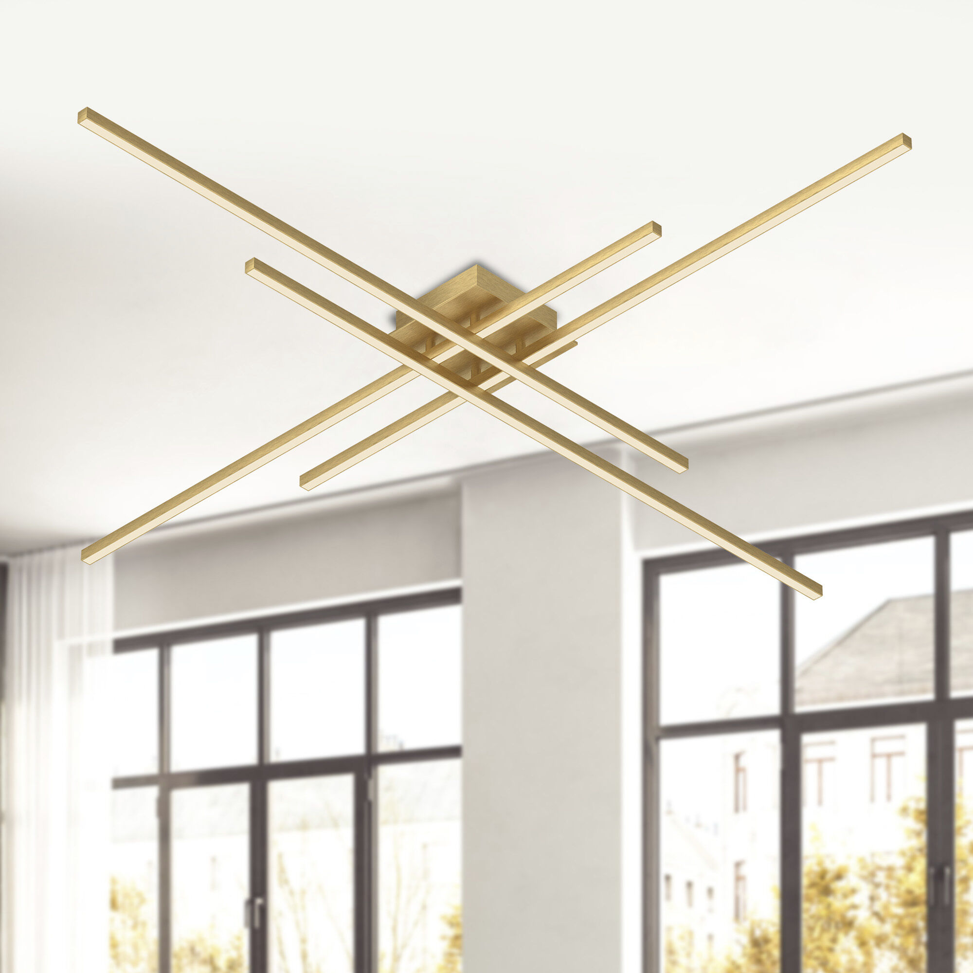 Vega Minor LED 46.5 inch Brushed Gold Flush Mount Ceiling Light