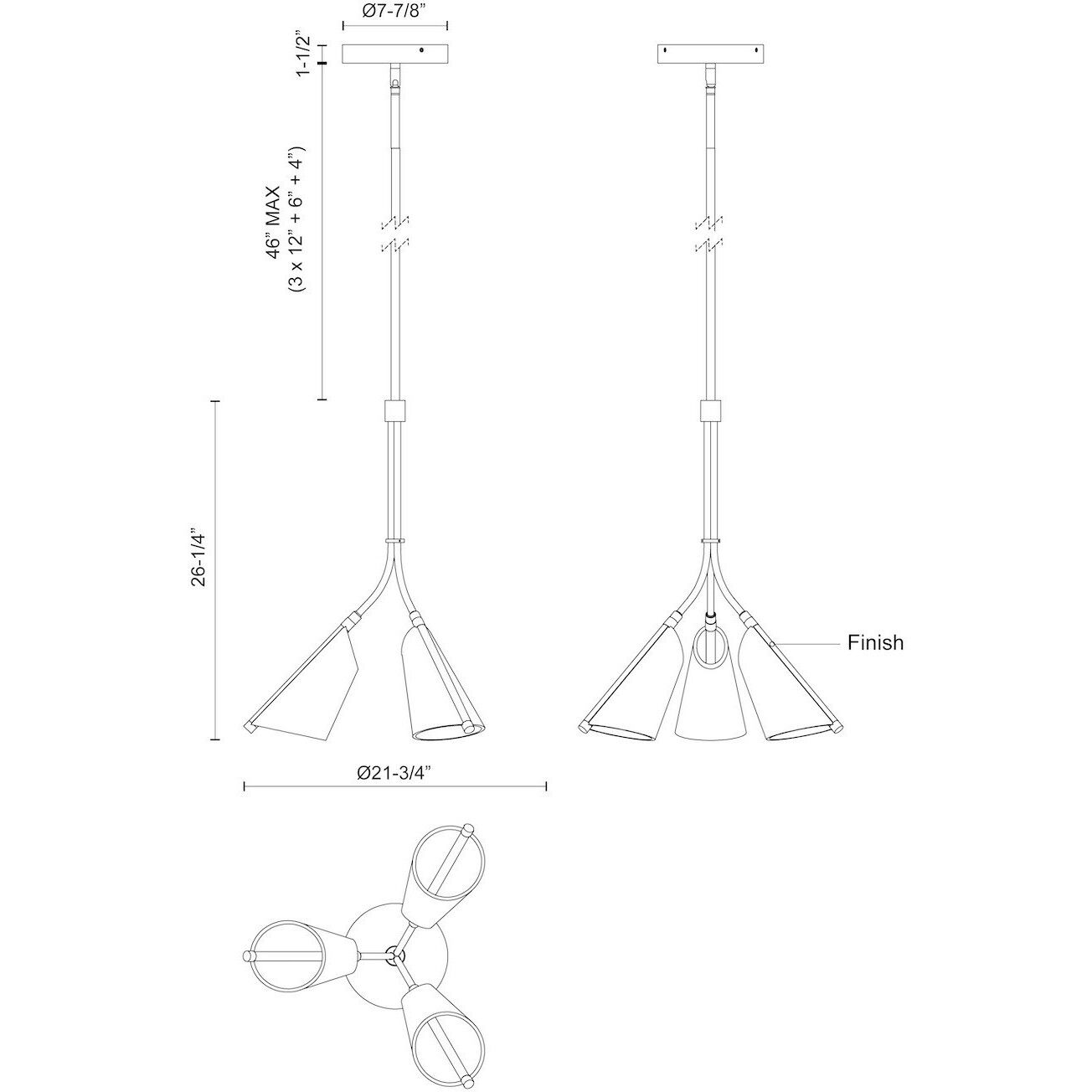 Mulberry Pendant Ceiling Light in Black