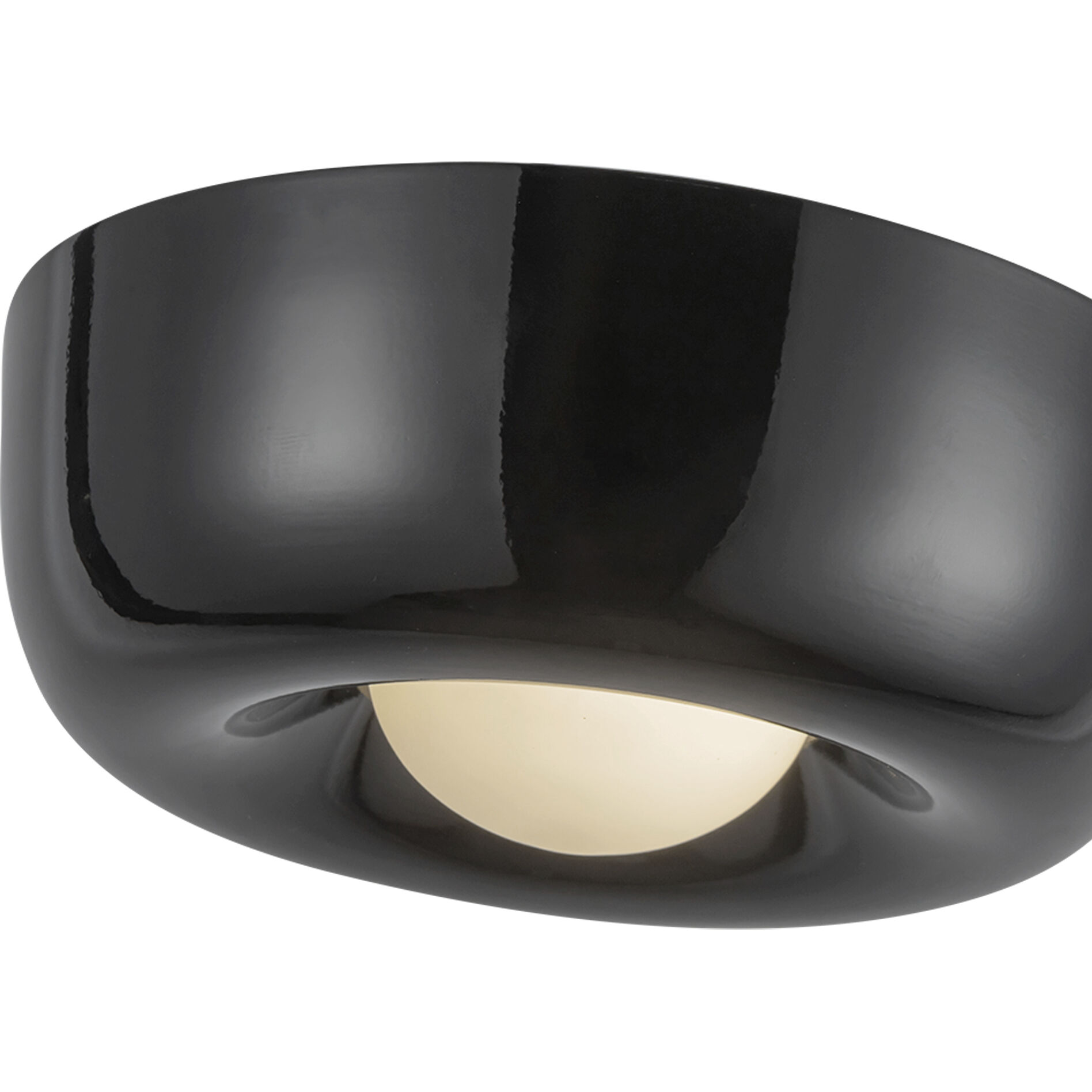 Hayden LED 6 inch Glossy Black Flush Mount Ceiling Light