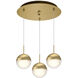 Pluto LED 11.5 inch Brushed Gold Multi Pendant Ceiling Light
