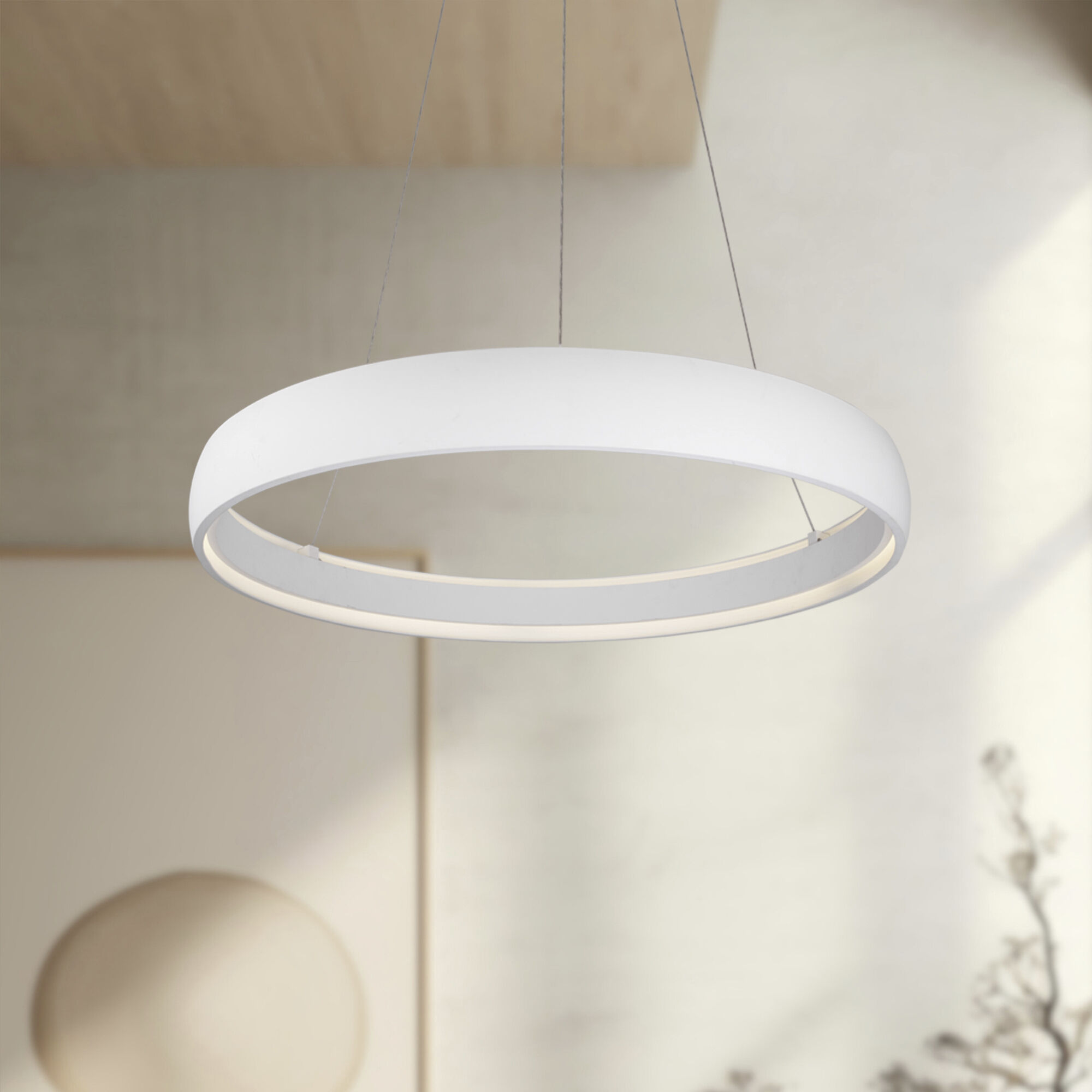Halo LED 35.88 inch White Pendant Ceiling Light