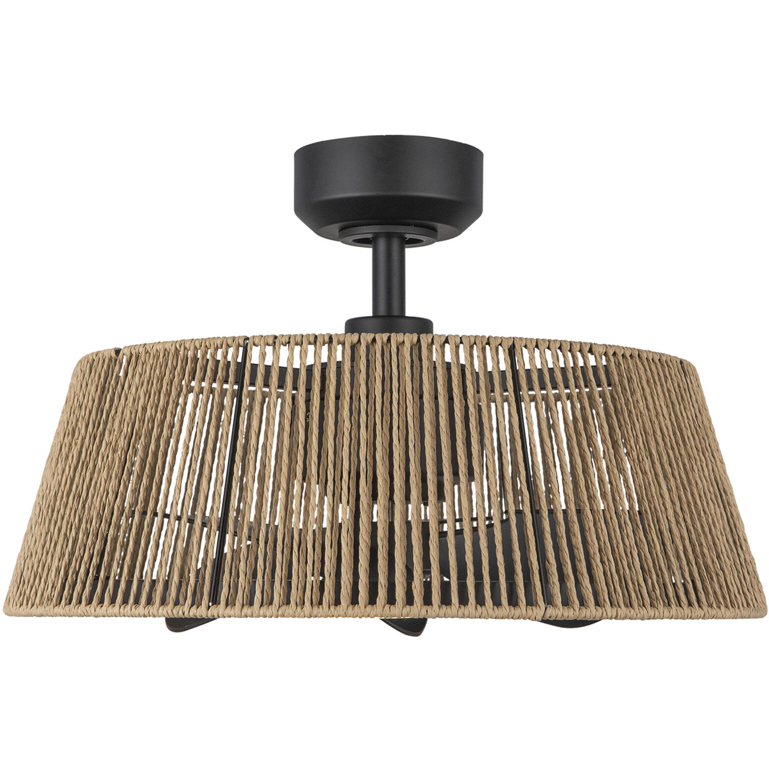 Isla 24 inch Matte Black/Braided Rope Ceiling Fan in Matte Black and Braided Rope