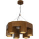 Bosco 24.25 inch Natural Oak Chandelier Ceiling Light
