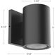 Nordic LED 5 inch Black Exterior Wall Sconce