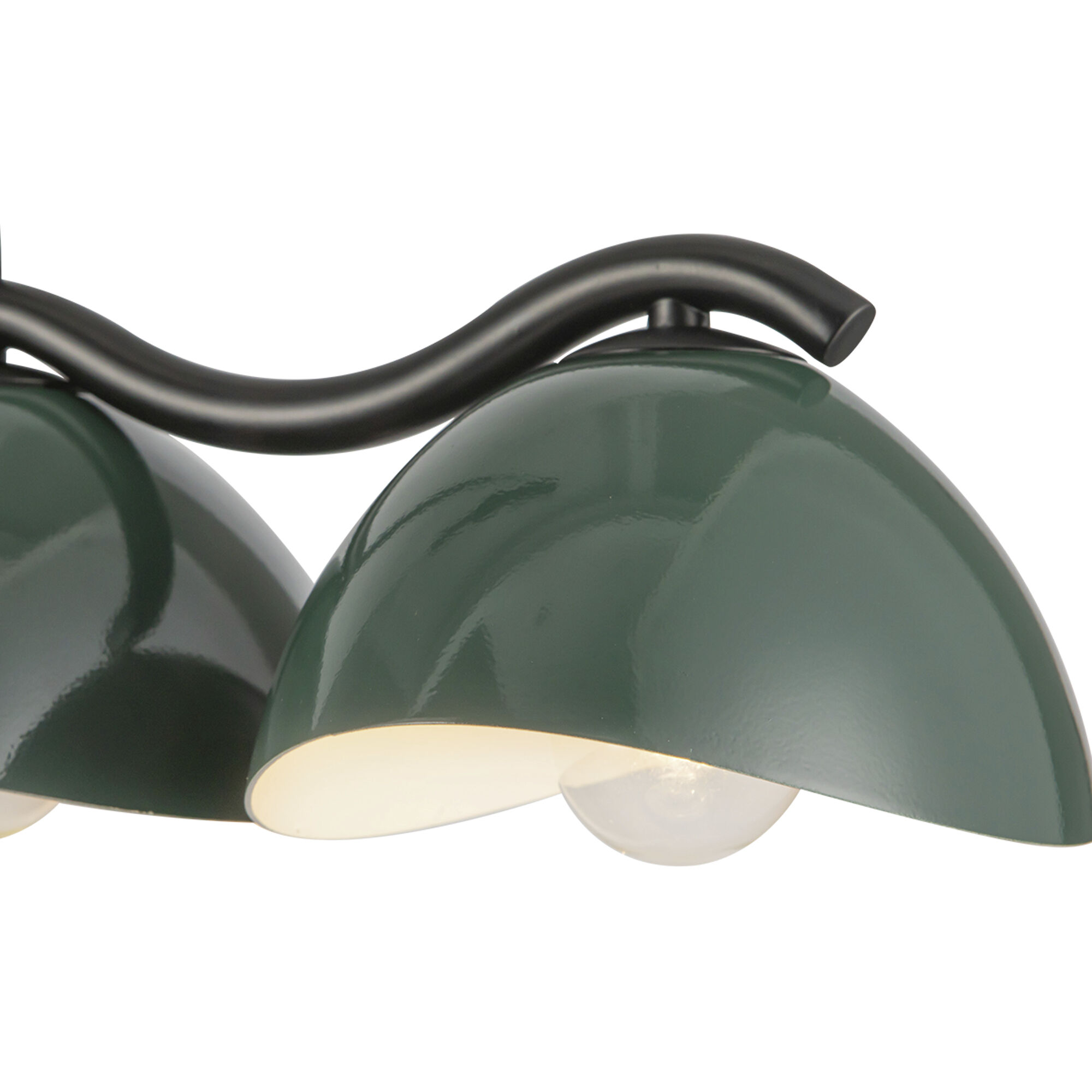 Atlas 7 Light 42.38 inch Black/Pine Green Linear Pendant Ceiling Light in Black and Pine Green