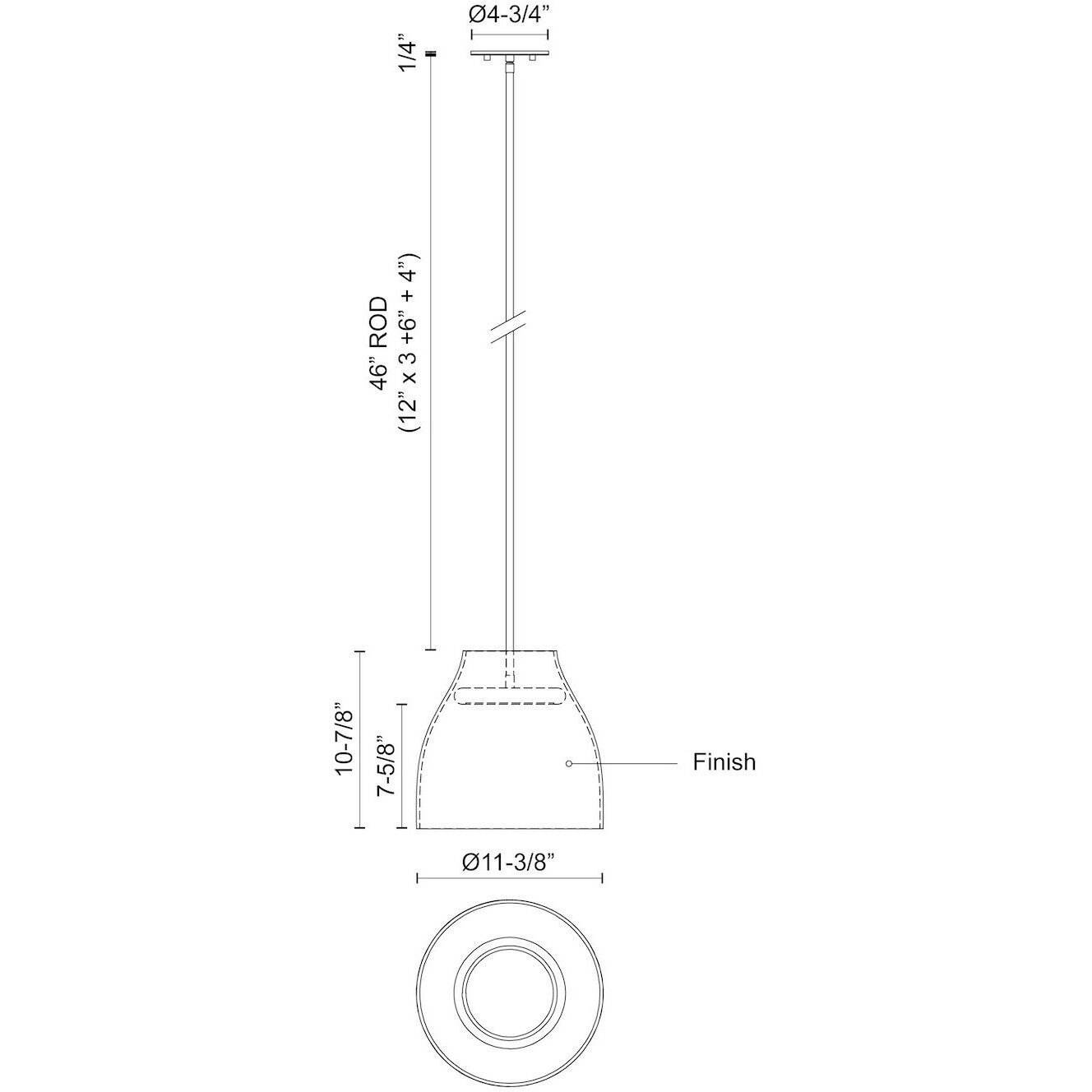 Trinity Pendant Ceiling Light in Copper Glass
