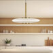 Kyoto Pendant Ceiling Light in Vintage Brass, Glossy Opal Glass Shade