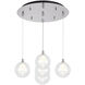 Bolla Multi Pendant Ceiling Light in Chrome, Clear Glass + Interior Opal Glass