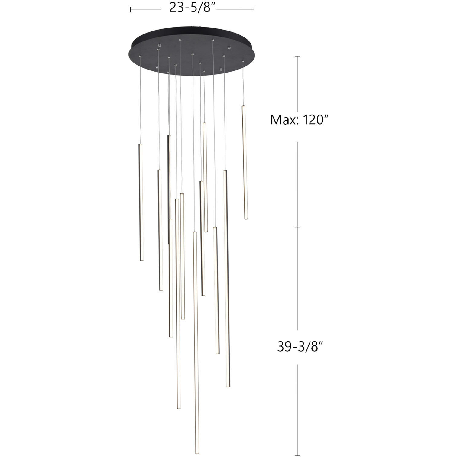 Chute Multi Pendant Ceiling Light in Black