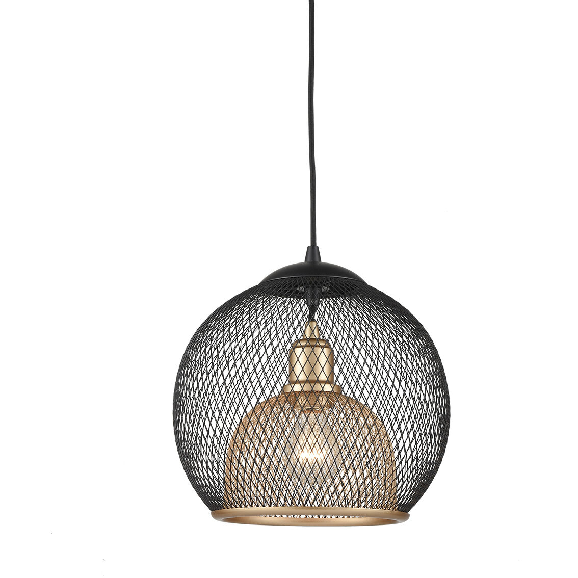 Gibraltar Pendant Ceiling Light in Black and Gold