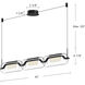 Hilo LED 43 inch Black Linear Pendant Ceiling Light