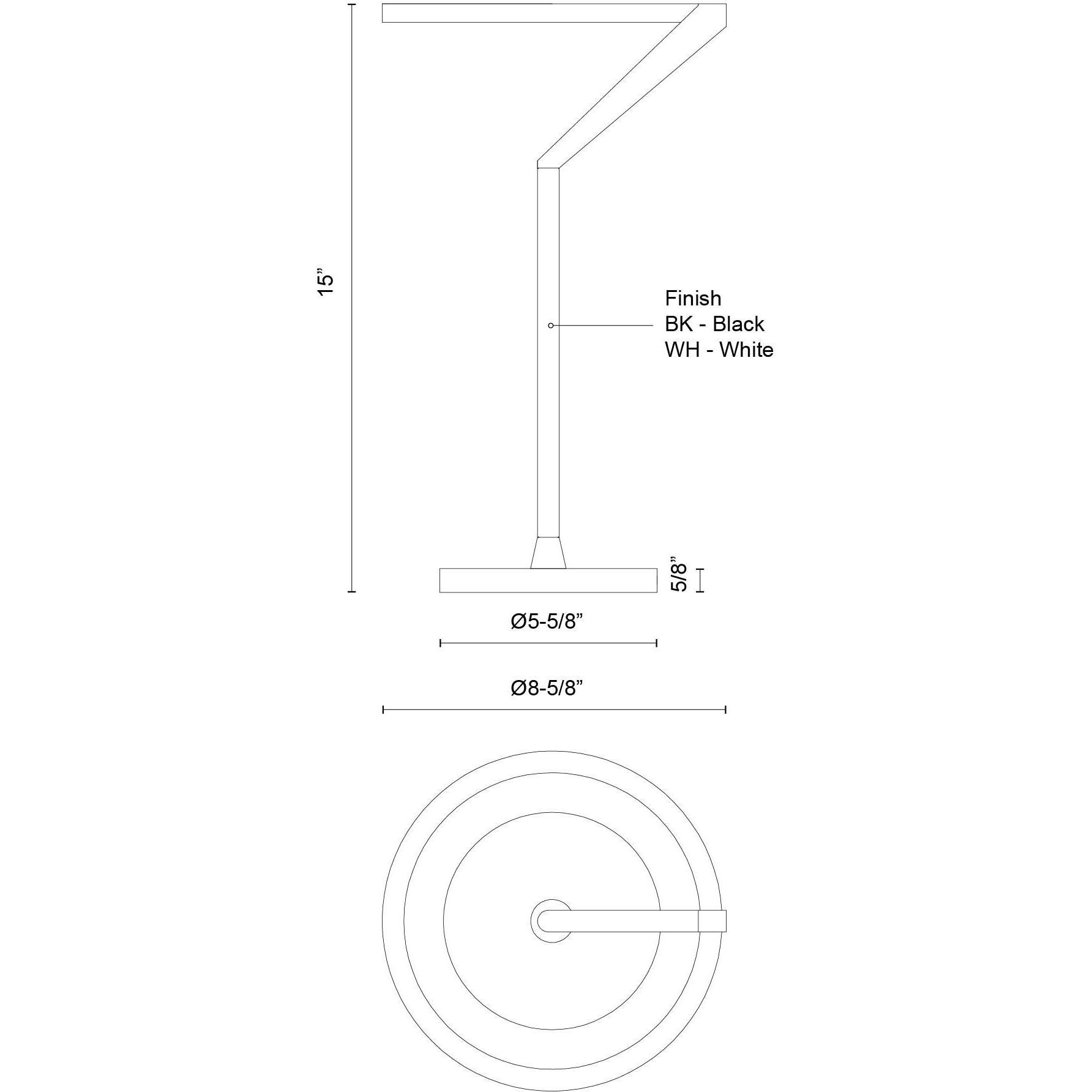Roda 15 inch 16.00 watt Black Table Lamp Portable Light