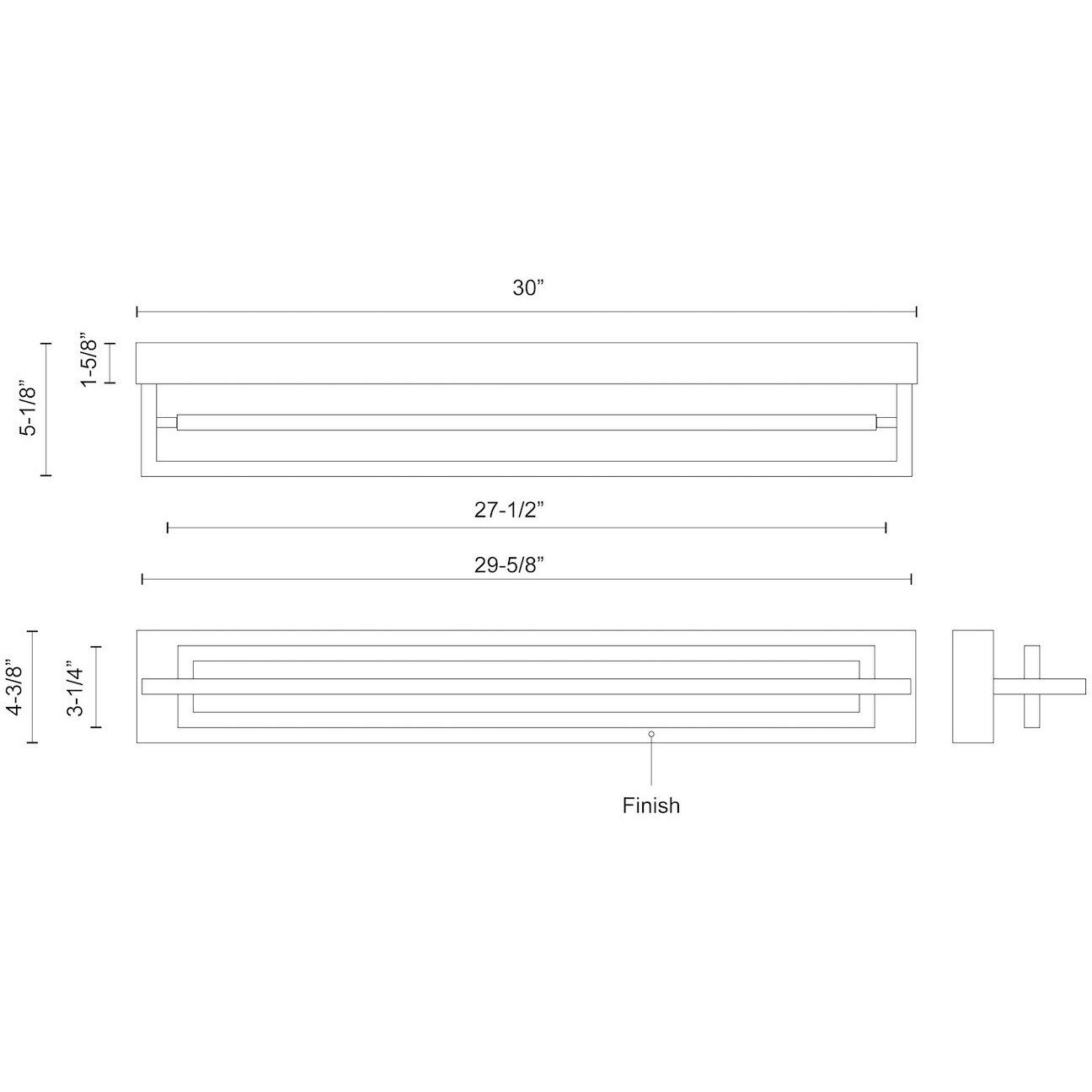 Mondrian LED 3.25 inch Brushed Nickel Semi-Flush Mount Ceiling Light