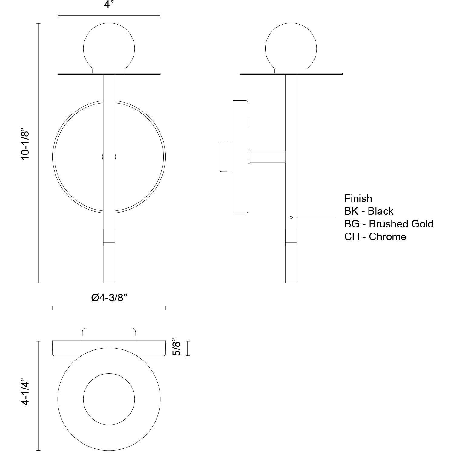 Elixir Wall Sconce Wall Light in Black