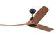 Baylor 60 inch Matte Black and Natural Wood Ceiling Fan