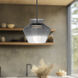 Trinity LED 13.13 inch Black/Smoked Pendant Ceiling Light in Smoked Glass