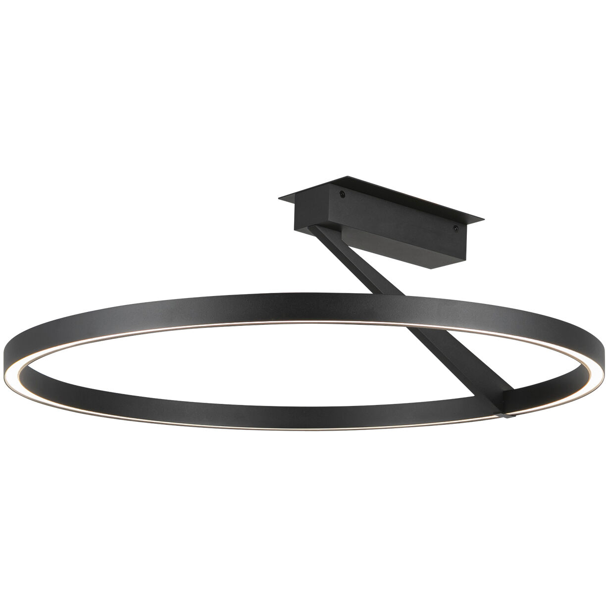 Roda LED 23.63 inch Black Semi-Flush Mount Ceiling Light