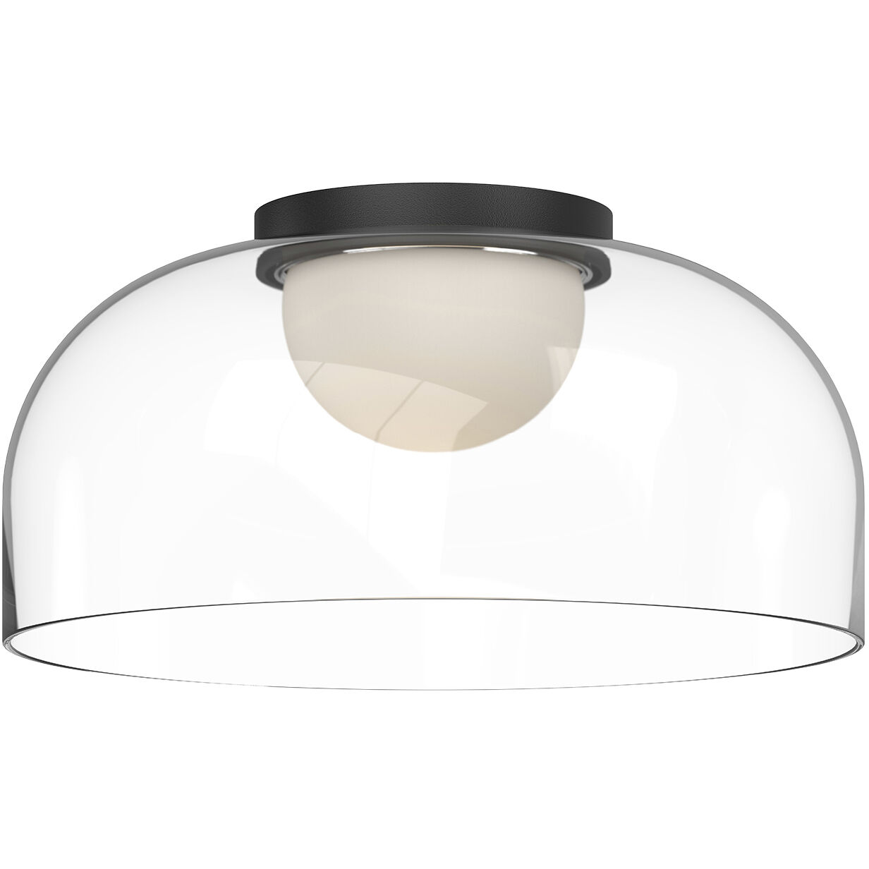 Cedar LED 12 inch Black/Clear Flush Mount Ceiling Light