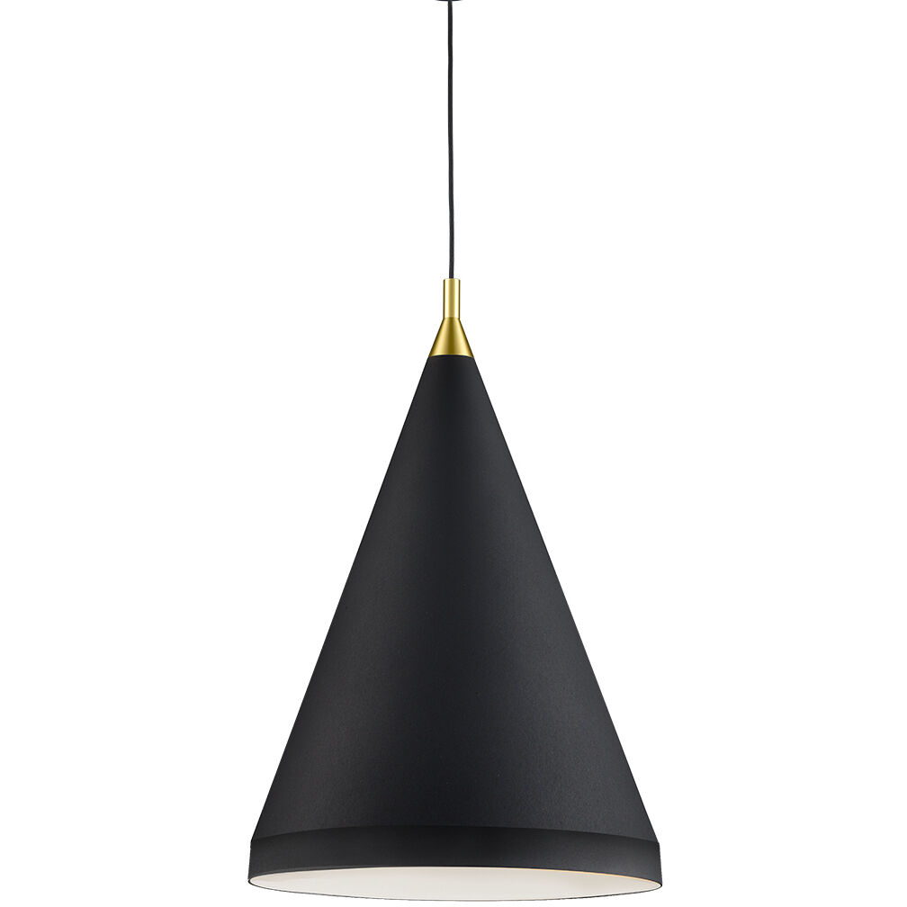 Dorothy 1 Light 16 inch Black With Gold Detail Pendant Ceiling Light