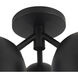 Fosso 3 Light 12.5 inch Black Semi-Flush Mount Ceiling Light