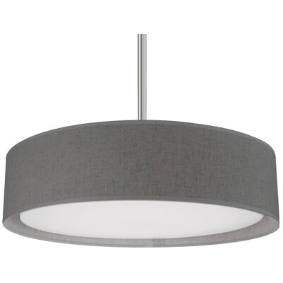 Dalton Pendant Ceiling Light in Gray, Textured Linen Shade