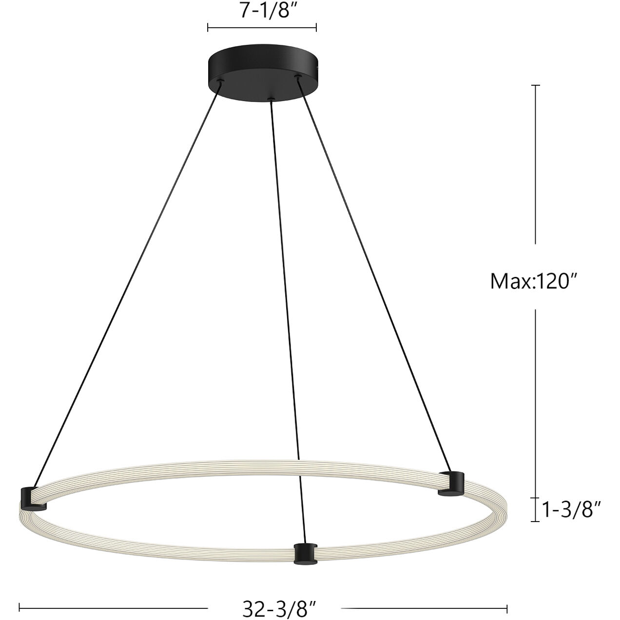 Bruni LED 32.38 inch Black Pendant Ceiling Light