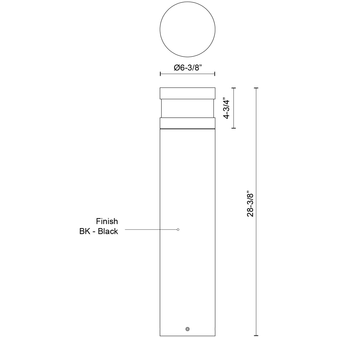 Windermere 120-277V 24.00 watt Black Exterior Bollard