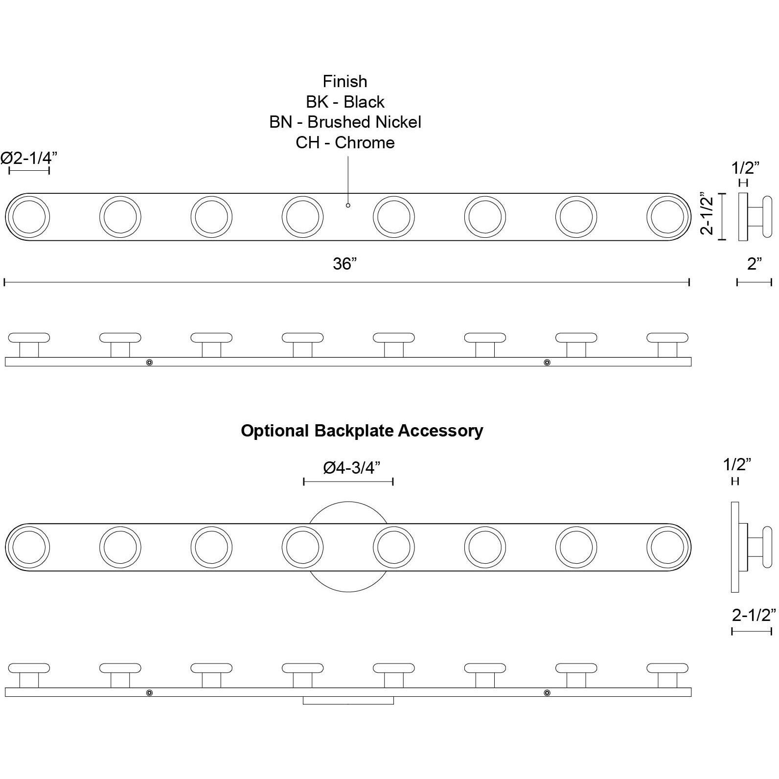 Rezz Vanity Light Wall Light in Chrome