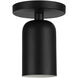 Nola 1 Light 3.63 inch Black Semi-Flush Mount Ceiling Light in Matte Opal Glass