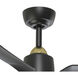 Hugo 42.38 inch Brushed Gold Ceiling Fan in Brushed Gold and Matte Black